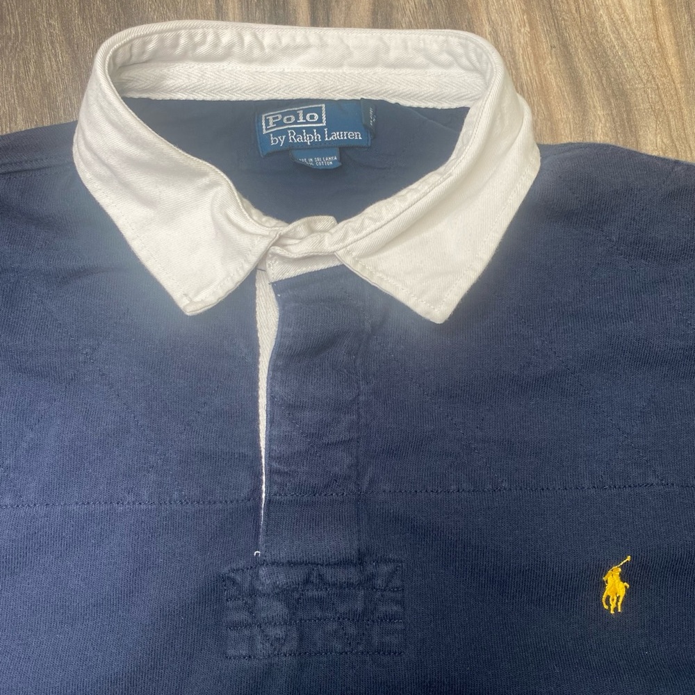 Vintage Polo Ralph Lauren rugby padded elbows long sleeve polo shirt 3XB